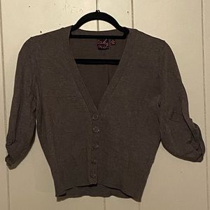 Take Out XL 3/4 Length Sleeve Brown Cardigan